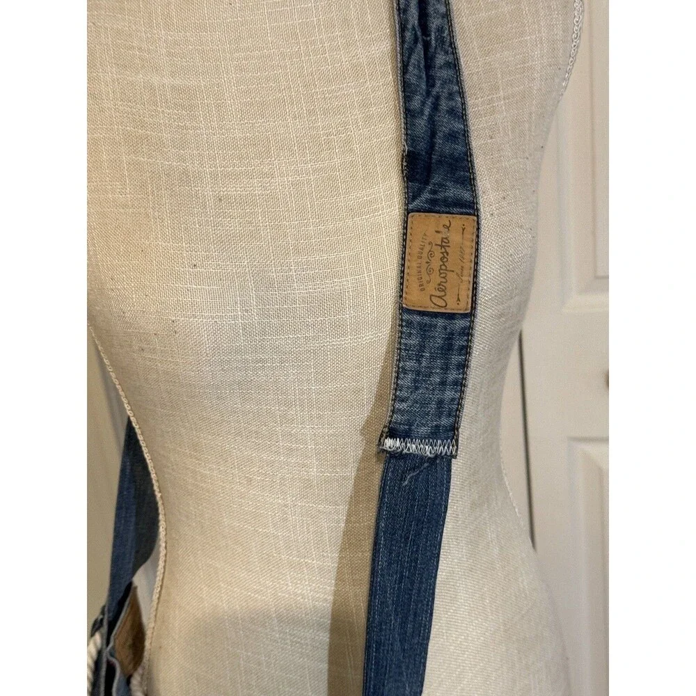 Handmade Crossbody Purse Tote Levis Lauren Denim jeans RED & White Swirl RARE